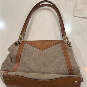 Michael Kors Tan and Brown Shoulder Bag